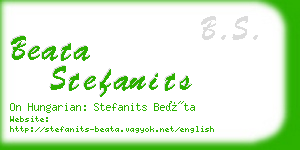 beata stefanits business card